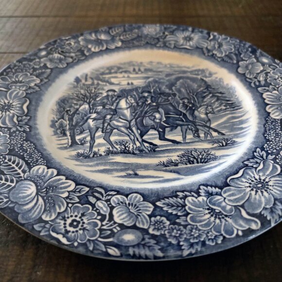Vintage Liberty Blue “Valley Forge” Luncheon Plate | Staffordshire Ironstone - Picture 3 of 6